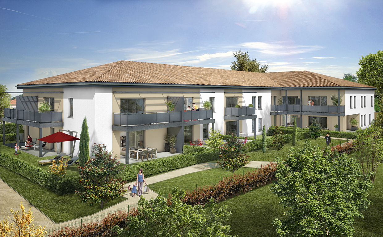 vue du jardin residence galice-appartements neufs escalquens-residence neuve toulouse-escalquens-labege-groupe carrere