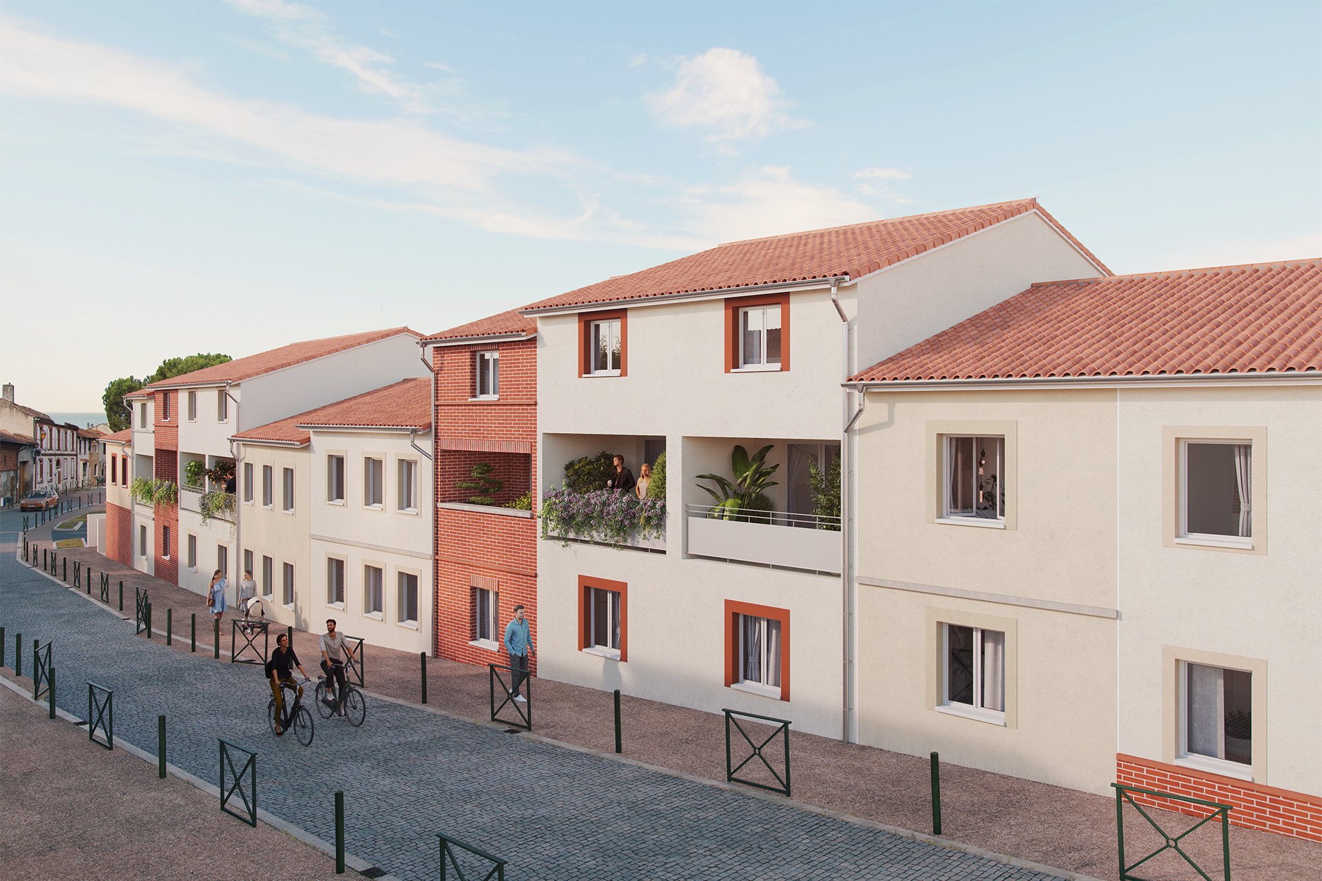 Résidence Sierra à Pins-Justaret perspective couleur en journee residence sierra a pins-justaret proche toulouse- residence de qualite pour realiser un investissement locatif