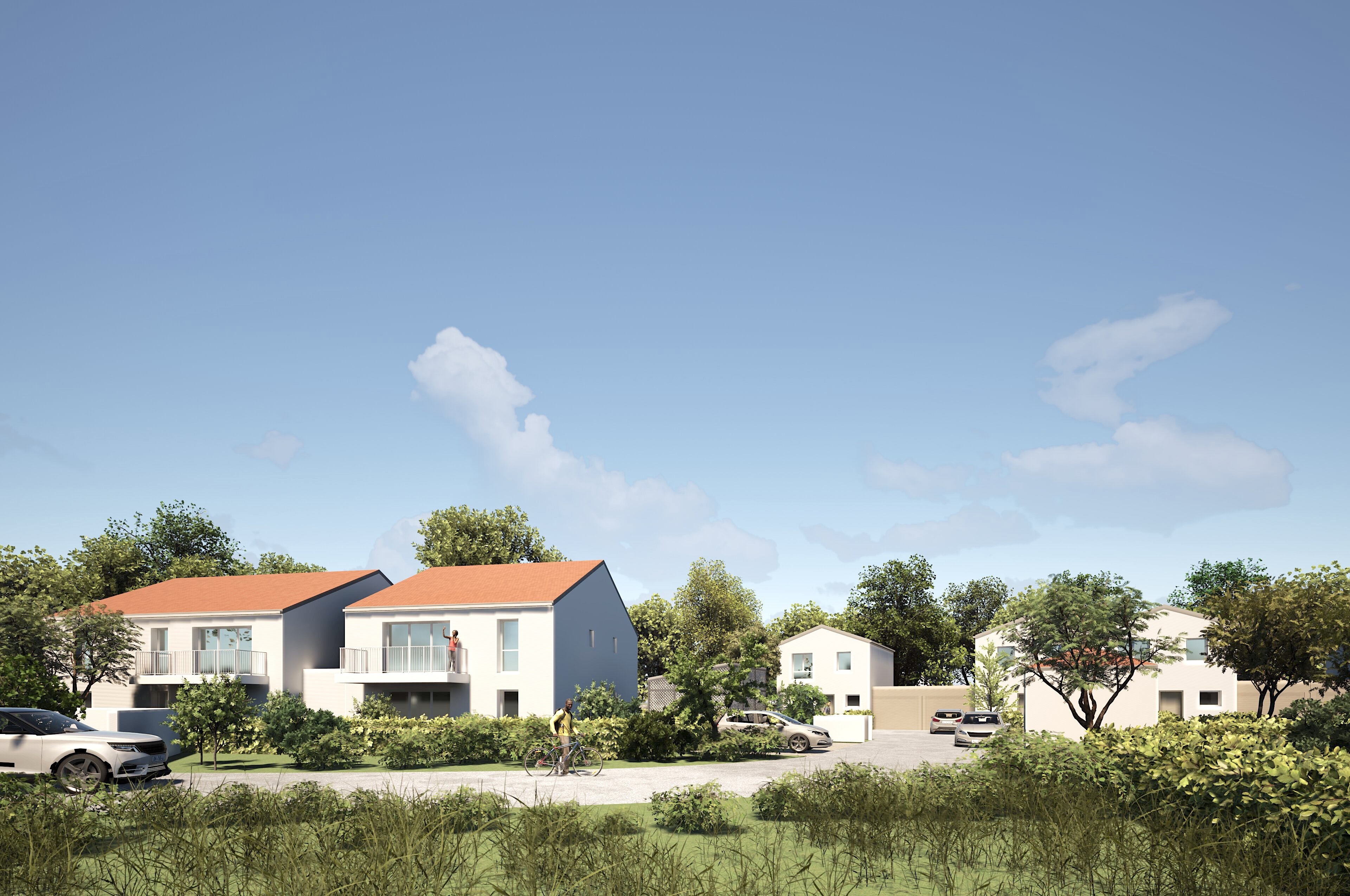Résidence Le Clos des Beaux Pins perspective en couleur prise de vue en journee residence le clos des beaux pins a saint-hilaire-de-riez en vendee