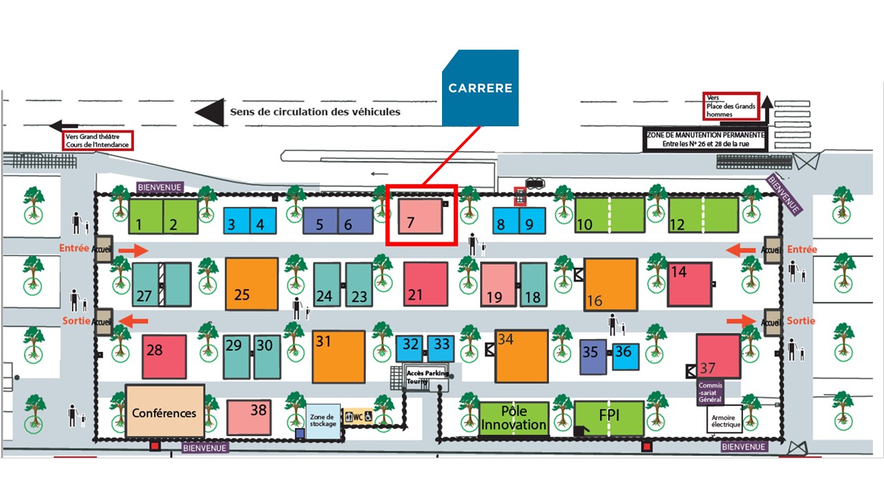 plan du salon avec emplacement carrere sur le salon du salon du logement neuf de bordeaux 2021