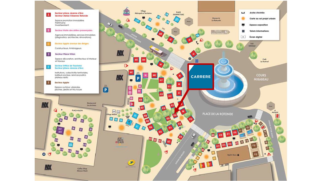 plan de situation emplacement stand carrere estivales aix 