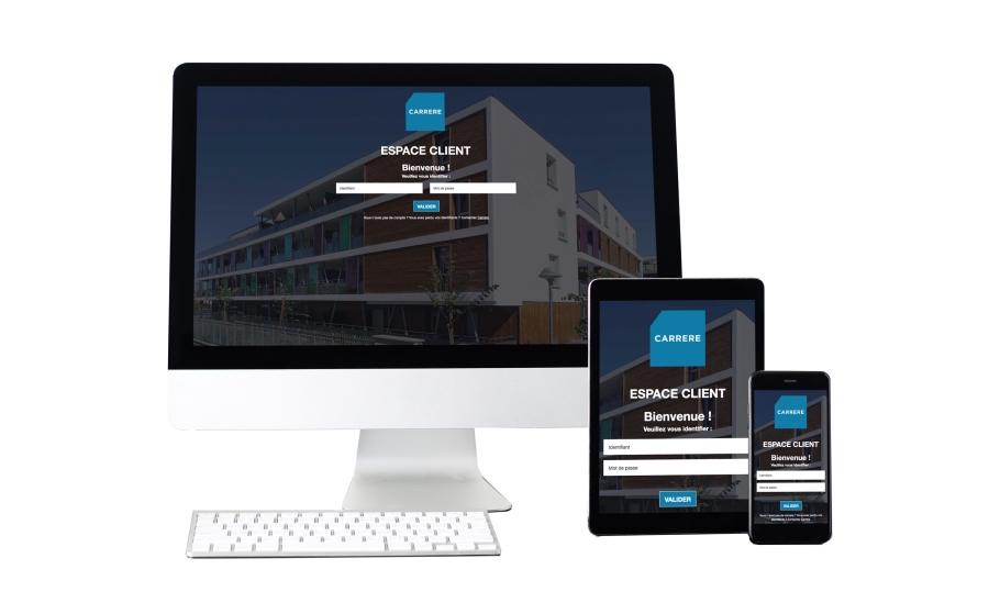 mockup espace client carrere-modelisation sur différents appareils