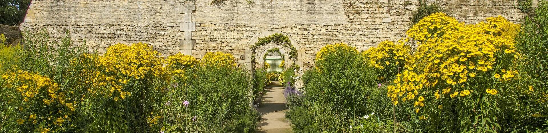 vue sur le jardin du chateau canon-calvados