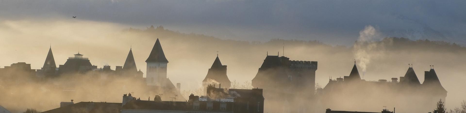 vue sur les toits de la ville-pyrenees atlantiques