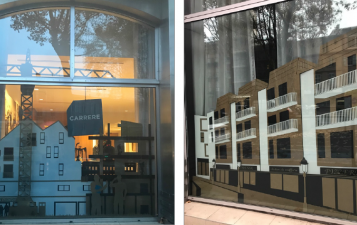 vitrines en carton-carrere toulouse-vitrine spectaculaire-vitrine insolite