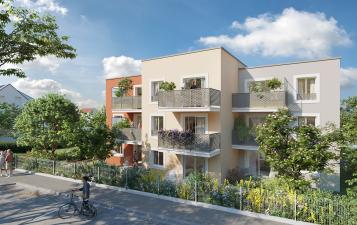perspective couleur en journee residence callisto a la norville en essonne - residence de qualite pour realiser un investissement locatif