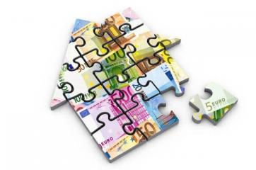 illustration maison puzzle-euros en filigrane