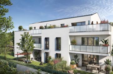 perspective couleur en journee residence l ecrin blanc a carbon-blanc proche de bordeaux