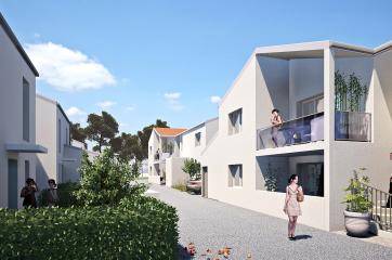 perspective couleur en journee vue sur la residence le clos du veillon a talon saint hilaire