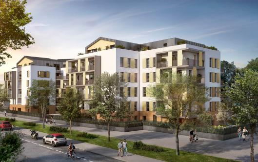 vue exterieure en fin de journee de la residence neuve les deux rives a nancy intramuros