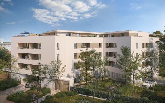 vue exterieure en fin de journee de la residence neuve les deux rives a nancy intramuros