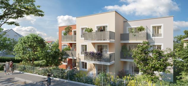 perspective couleur en journee residence callisto a la norville en essonne - residence de qualite pour vivre ou investir à la Norville-Arpajon