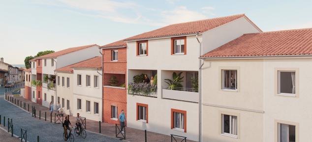 perspective couleur en journee residence sierra a pins-justaret proche toulouse- residence de qualite pour realiser un investissement locatif