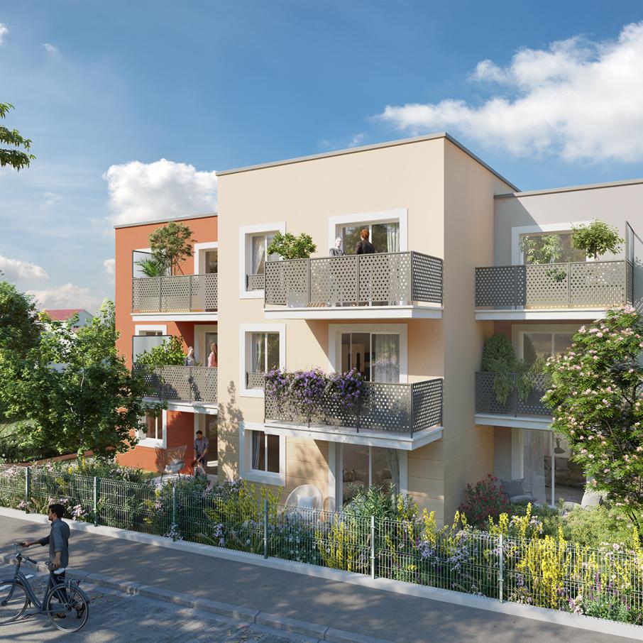 perspective couleur en journee residence callisto a la norville en essonne - residence de qualite pour vivre ou investir à la Norville-Arpajon