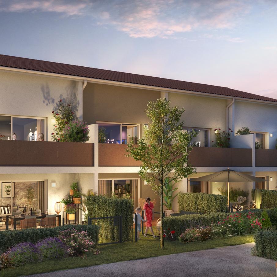 perspective coucher de soleil residence du lago a roques proche toulouse