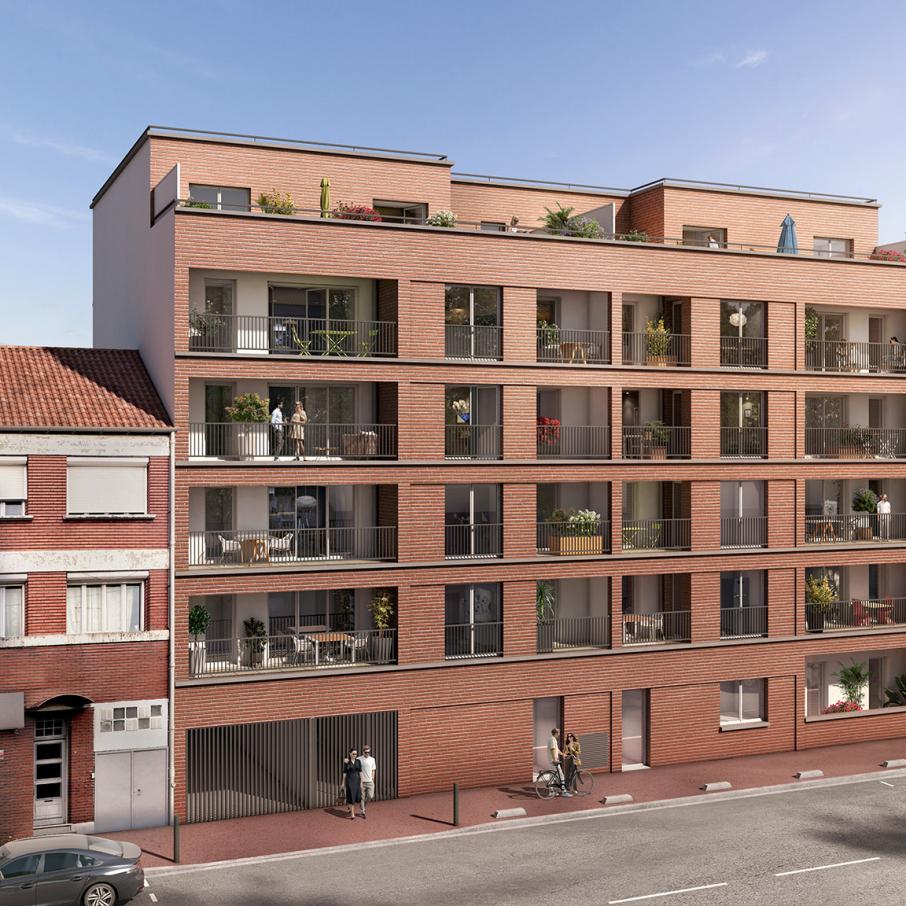 perspective en journee residence le grand jardin a la courneuve 