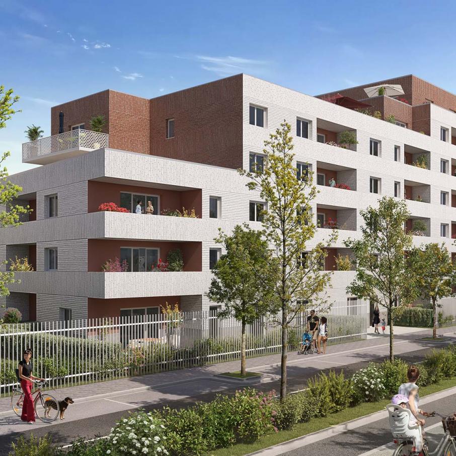 perspective vue rue en journee-residence nouvel aire a tourcoing - vivre ou investir a tourcoing