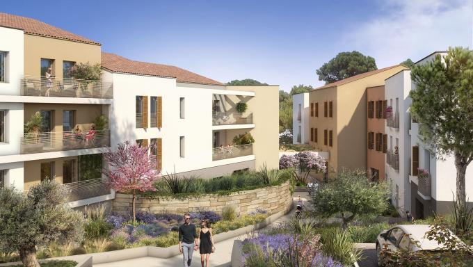 vue exterieure sur la residence neuve a meyreuil-quartier ballon