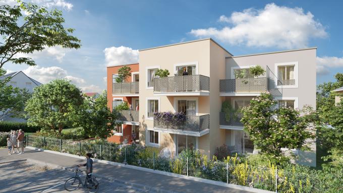 perspective couleur en journee residence callisto a la norville en essonne - residence de qualite pour realiser un investissement locatif