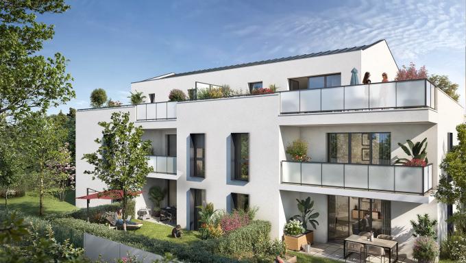 perspective couleur en journee residence l ecrin blanc a carbon-blanc proche de bordeaux