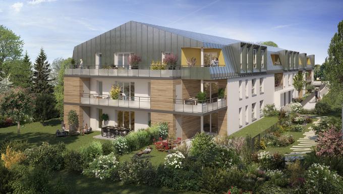 perspective couleur en journee residence terre de seine a mont saint aignan proche de rouen - acheter un appartement à mont-saint-aignan