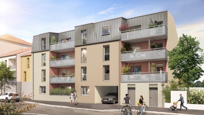 perspective couleur en journee vue sur la residence l'ecrin d alys a armentieres