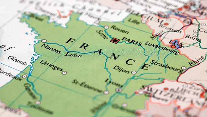 zoom sur une carte de france