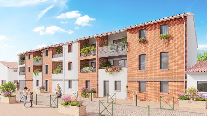 perspective couleur en journee vue sur la residence nevada a pins justaret