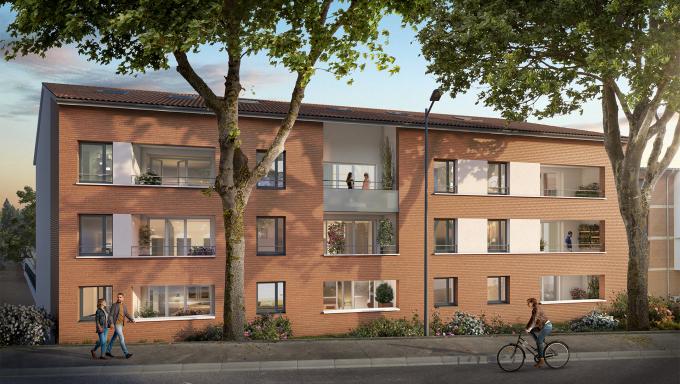 perspective en couleur residence arsene vue rue avec arbres