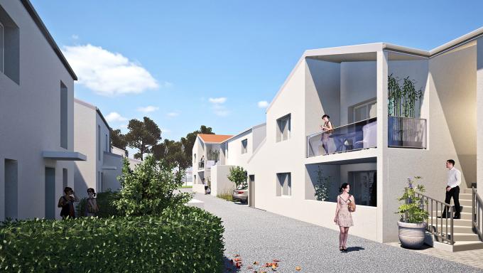 perspective couleur en journee vue sur la residence le clos du veillon a talon saint hilaire